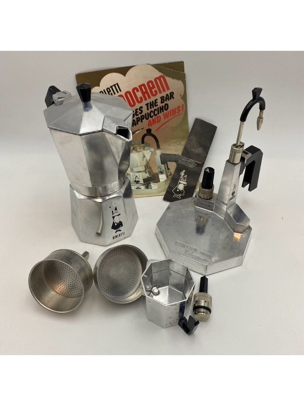 Vintage Bialetti Termocrem Stovetop Espresso Coffee Maker Made in Italy! 1980s